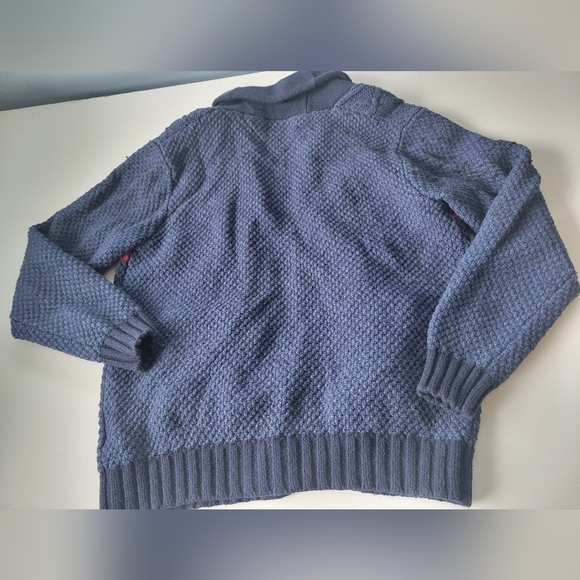 Tommy Hilfiger Men's Classic Blue Flag Striped Cable Knit Cardigan M - Picture 2 of 10